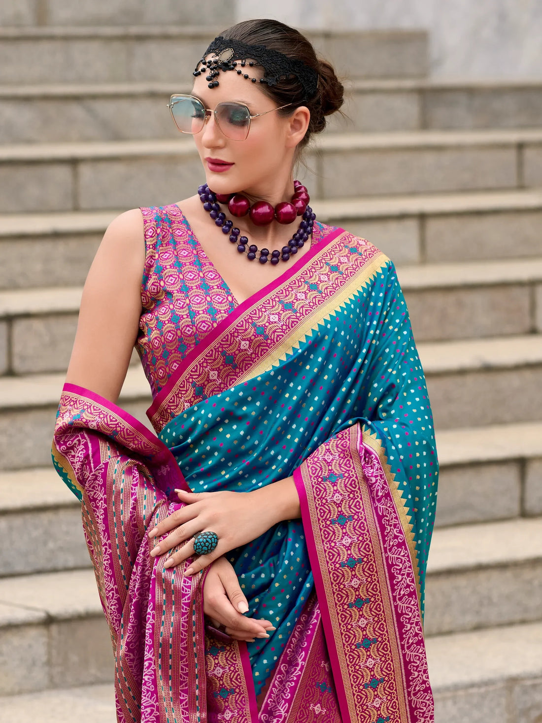 Attractive Sky-Blue Weaving Banarasi Silk Festival Wear Saree - Zeel Clothing