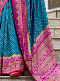 Attractive Sky-Blue Weaving Banarasi Silk Festival Wear Saree - Zeel Clothing