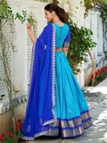 Attractive Sky Blue Zari Weaving Art Silk Onam Special Half Saree Lehenga - Zeel Clothing