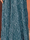 Attractive Teal Blue Bandhani Printed Georgette Navratri Special Gown - Zeel Clothing