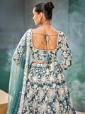 Attractive Teal Blue Sequins Satin Bridesmaid Lehenga Choli With Dupatta - Zeel Clothing