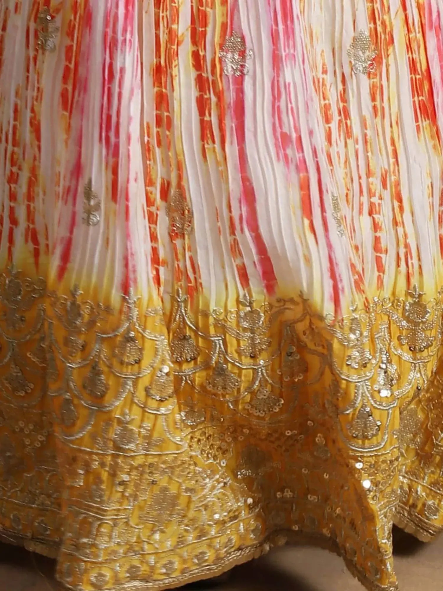 Attractive White & Yellow Sequins Chinon Haldi Wear Lehenga Choli - Zeel Clothing