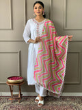 Attractive White Embroidered Chanderi Silk Traditional Suit Pant - Zeel Clothing
