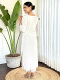 Attractive White Embroidered Rayon Traditional Pant Suit With Dupatta - Zeel Clothing