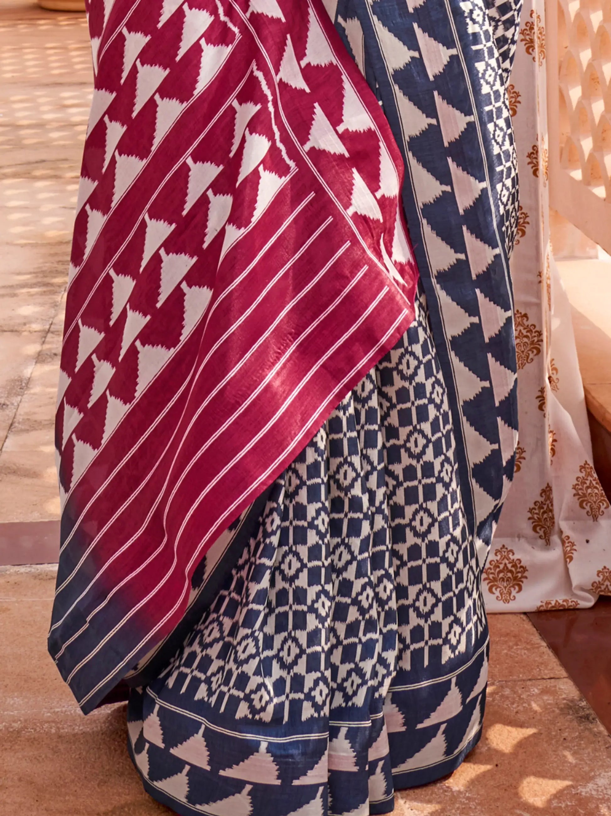 Attractive Wine Digital Printed Silk Traditional Saree With Blouse - Zeel Clothing