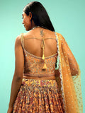 Attractive Yellow Chinon Digital Print Haldi Wear Lehenga Choli