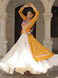 Attractive Yellow Cotton Navratri Special Lehenga With Bandhani Printed Kurti - Zeel Clothing