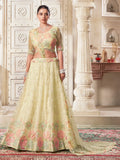 Attractive Yellow Sequins Net Wedding Lehenga Choli With Dupatta - Zeel Clothing