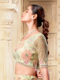 Attractive Yellow Sequins Net Wedding Lehenga Choli With Dupatta - Zeel Clothing