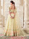 Attractive Yellow Sequins Net Wedding Lehenga Choli With Dupatta - Zeel Clothing
