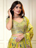 Attractive Yellow Sequins Organza Haldi Wear Lehenga Choli - Zeel Clothing