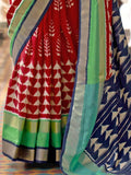 Attrective Red Digital Printed Patola Silk Wedding Wear Saree - Zeel Clothing