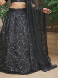 Awesome Black Embroidered Organza Party Wear Lehenga Choli - Zeel Clothing