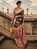 Awesome Black Zari Weaving Silk Events Wear Saree With Blouse - Zeel Clothing