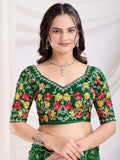 Awesome Green Bandhani Printed Silk Wedding Saree - Zeel Clothing