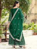 Awesome Green Sequins Chinon Traditional Sharara Suit With Dupatta - Zeel Clothing