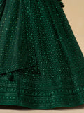 Awesome Green Sequins Georgette Festival Wear Lehenga Choli - Zeel Clothing