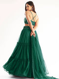 Awesome Green Sequins Georgette Party Wear Lehenga Choli With Dupatta - Zeel Clothing