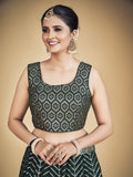 Awesome Green Sequins Georgette Wedding Wear Lehenga Choli - Zeel Clothing