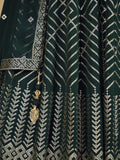 Awesome Green Sequins Georgette Wedding Wear Lehenga Choli - Zeel Clothing