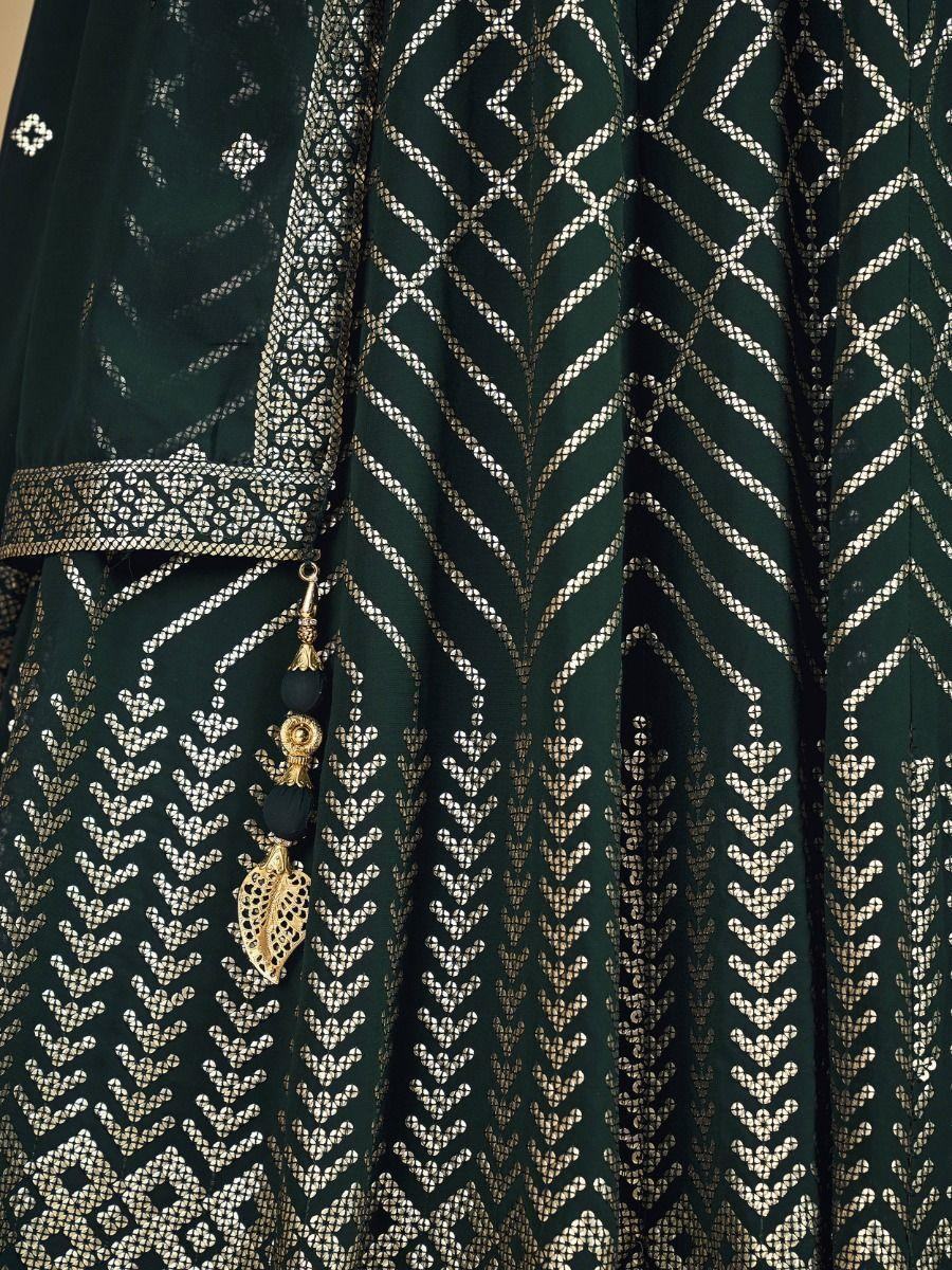 Awesome Green Sequins Georgette Wedding Wear Lehenga Choli - Zeel Clothing