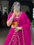 Awesome Hot Pink Gota Patti Rayon Traditional Lehenga Choli With Dupatta - Zeel Clothing