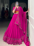 Awesome Hot Pink Gota Patti Rayon Traditional Lehenga Choli With Dupatta - Zeel Clothing