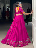 Awesome Hot Pink Gota Patti Rayon Traditional Lehenga Choli With Dupatta - Zeel Clothing
