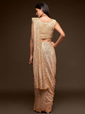 Awesome Ivory Sequined Georgette Party Wear Saree - Zeel Clothing