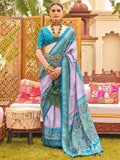 Awesome Lavender Patola Printed Silk Sangeet Wear Saree - Zeel Clothing