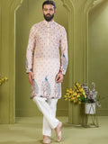 Awesome Light Pink Digital Printed Rayon Event Wear Men's Kurta