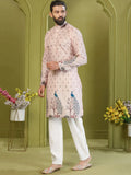 Awesome Light Pink Digital Printed Rayon Event Wear Men's Kurta