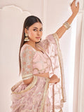 Awesome Light Pink Thread Embroidered Butterfly Net Lehenga Choli - Zeel Clothing