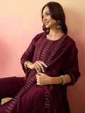 Awesome Maroon Embroidered Silk Traditional Pant Suit With Dupatta - Zeel Clothing