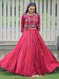 Awesome Maroon Gota Patti Lace Silk Navratri Special Lehenga Choli With Jacket - Zeel Clothing