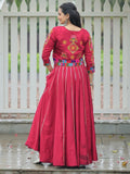 Awesome Maroon Gota Patti Lace Silk Navratri Special Lehenga Choli With Jacket - Zeel Clothing