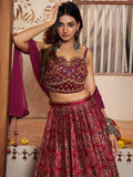 Awesome Maroon Patola Silk Wedding Wear Lehenga With Embroidered Choli - Zeel Clothing