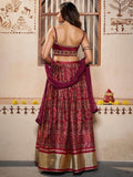 Awesome Maroon Patola Silk Wedding Wear Lehenga With Embroidered Choli - Zeel Clothing