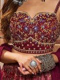 Awesome Maroon Patola Silk Wedding Wear Lehenga With Embroidered Choli - Zeel Clothing