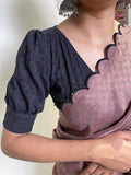 Awesome Mauve Arca Work Gadhawal Chex Event Wear Saree With Blouse - Zeel Clothing