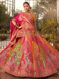 Awesome Multi-Color Embroidered Banarasi Silk Bridal Lehenga Choli - Zeel Clothing