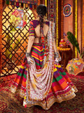 Awesome Multi-Color Muslin Silk Navratri Wear Lehenga With Thread Work Choli - Zeel Clothing