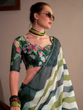 Awesome Multi-Color Printed Cotton Office Wear Saree With Blouse - Zeel Clothing
