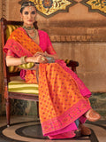 Awesome Mustard Yellow Weaving Silk Saree With Blouse - Zeel Clothing