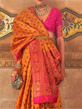 Awesome Mustard Yellow Weaving Silk Saree With Blouse - Zeel Clothing