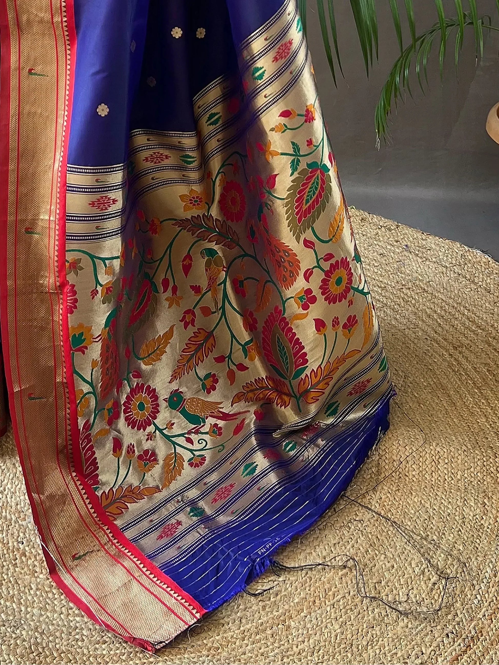 Awesome Navy Blue Zari Weaving Silk Events Wear Saree - Zeel Clothing