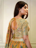 Awesome Orange Printed Organza Festival Wear Lehenga Choli - Zeel Clothing