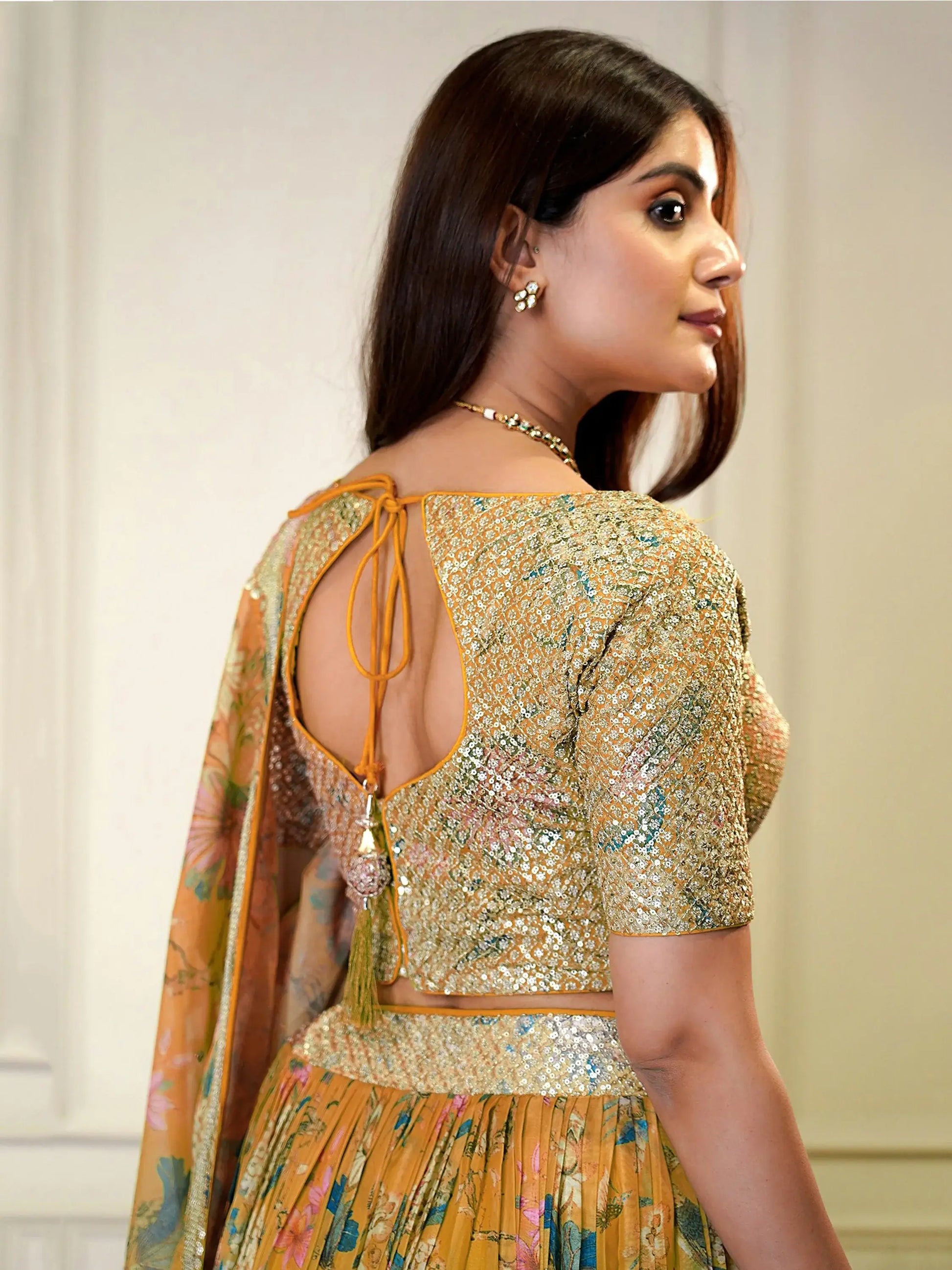 Awesome Orange Printed Organza Festival Wear Lehenga Choli - Zeel Clothing