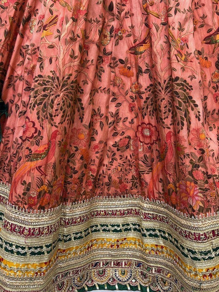 Awesome Peach Digital Printed Silk Lehenga Choli With Bandhani Dupatta - Zeel Clothing