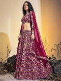 Awesome Pink Embroidered Soft Net Wedding Wear Lehenga Choli - Zeel Clothing